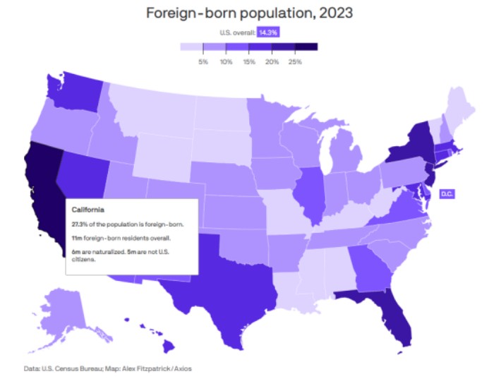 加利福尼亚州外国人口 加利福尼亚州外国人口