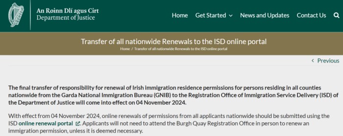 爱尔兰IRP卡续签改为线上办理