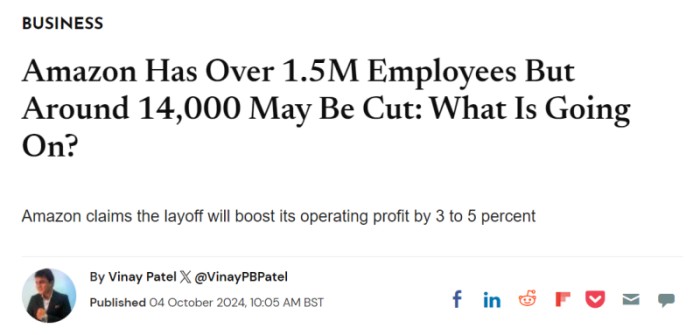 亚马逊计划再裁1.4万人