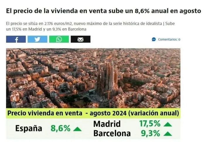 西班牙房价上涨