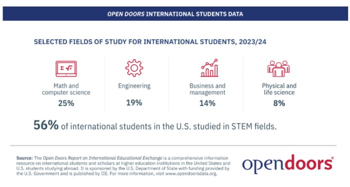 超半数国际生选择STEM专业