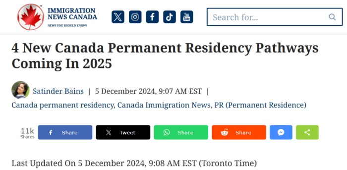 加拿大推出全新永居途径