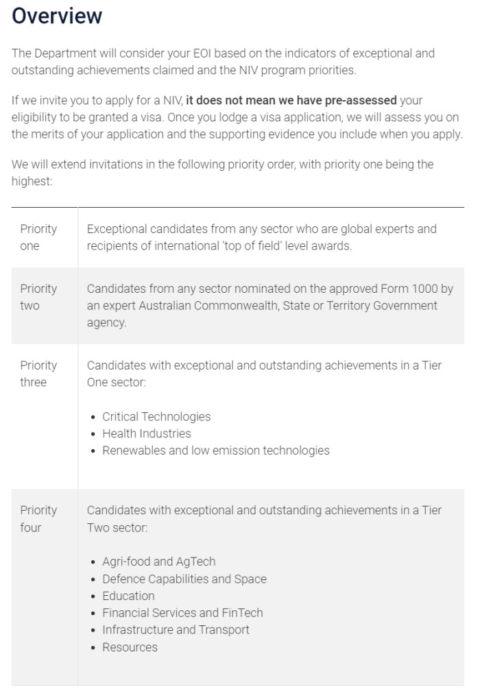 获得移民局EOI邀请