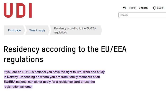 欧盟公民在挪威特权