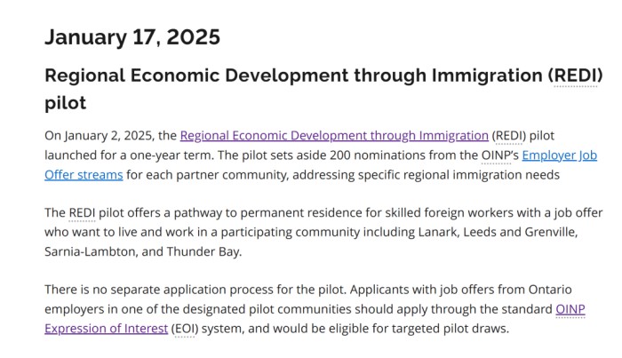 安省2025年推出全新区域移民计划