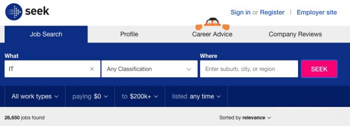 澳洲最大求职网站 Seek