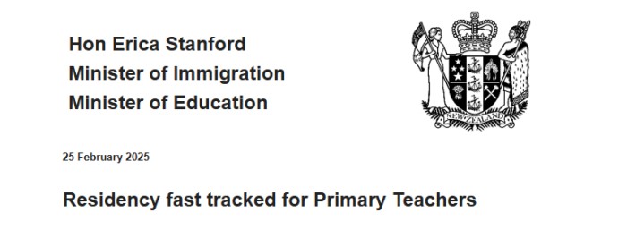 新西兰小学老师纳入绿名单