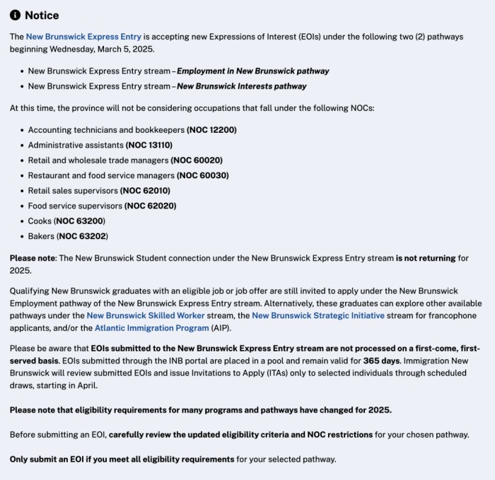 加拿大NB省推出全新移民项目