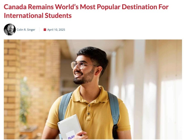 加拿大是国际留学生们首选