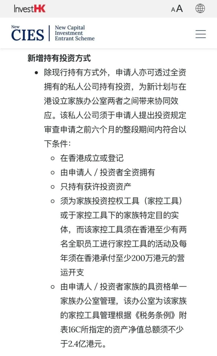 新增投资持有方式