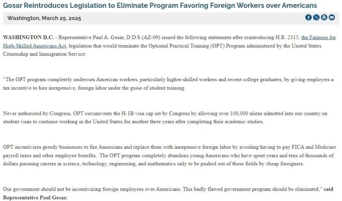 OPT可能要被取消