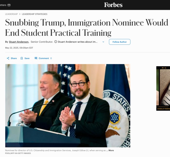 移民局局长人选Joseph Edlow