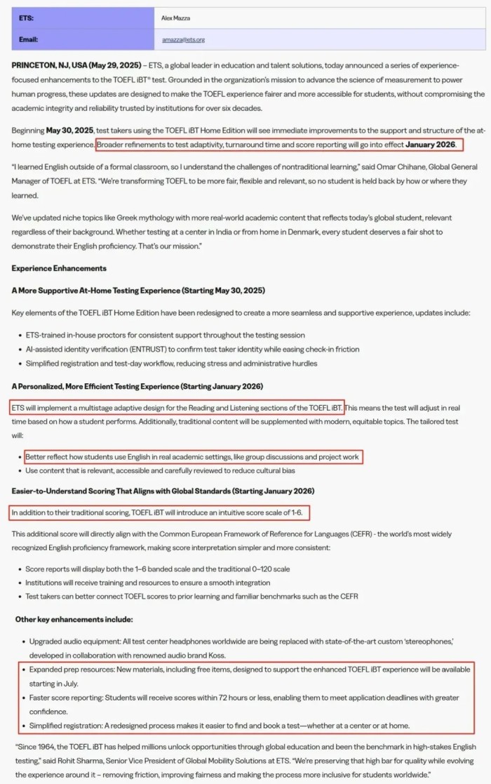 托福考试迎来颠覆性改革