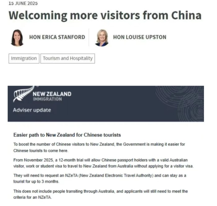 澳洲签证免签新西兰