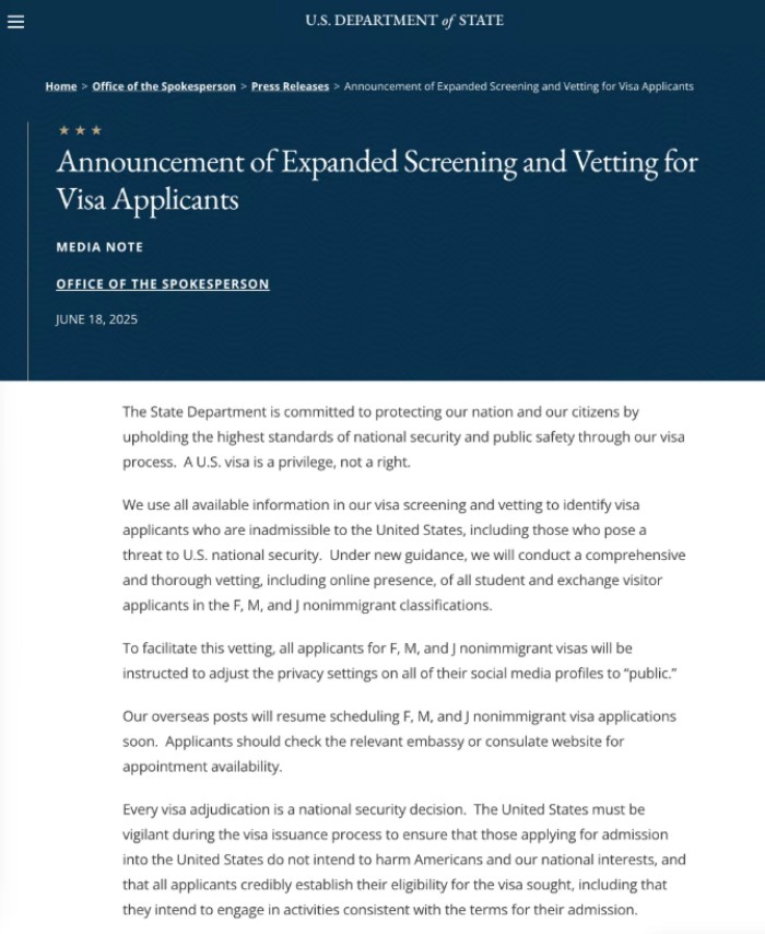 美国全面恢复办理留学生签证