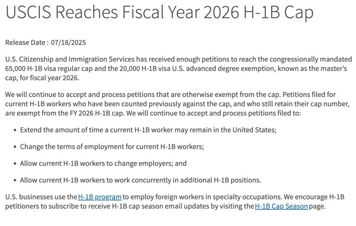 H-1B名额已达上限