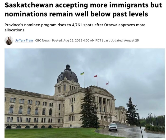 萨省省提名配额增加1136个 萨省省提名配额增加1136个