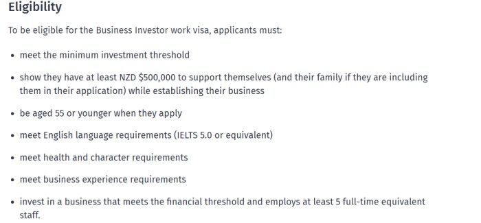 商业投资者签证申请条件 商业投资者签证申请条件