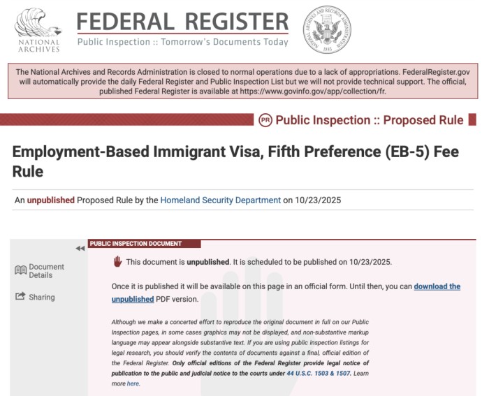 EB-5各类申请费用将大幅下调 EB-5各类申请费用将大幅下调