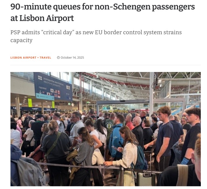 葡萄牙里斯本机场延误约90分钟