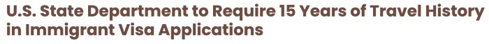 美国国务院大改移民申请 美国国务院大改移民申请