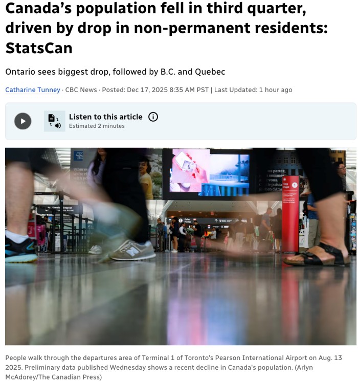 加拿大人口下降