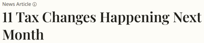 美国税制变化 美国税制变化