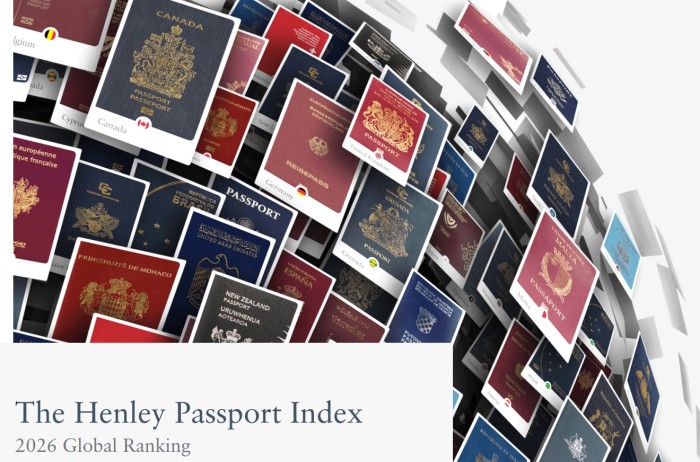 最新亨利护照指数 最新亨利护照指数
