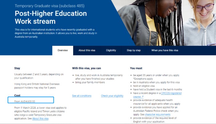 澳洲485签证费翻倍