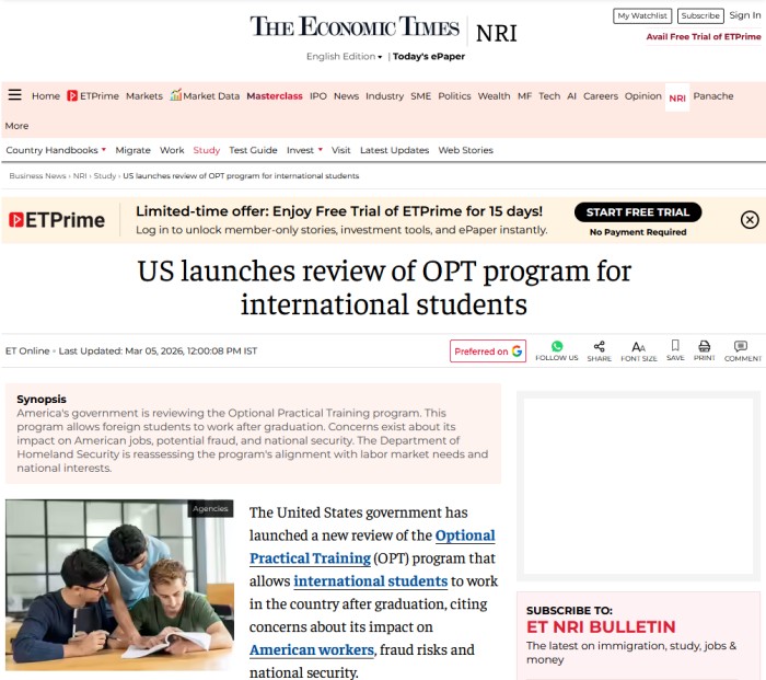 重新评估OPT政策